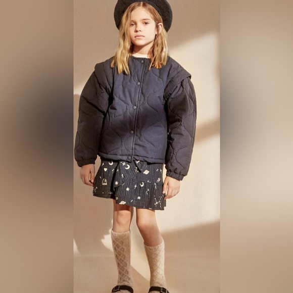 Navy Blue Kids Quilted Jacket by boutique label, The New Society - Picture 3 of 6